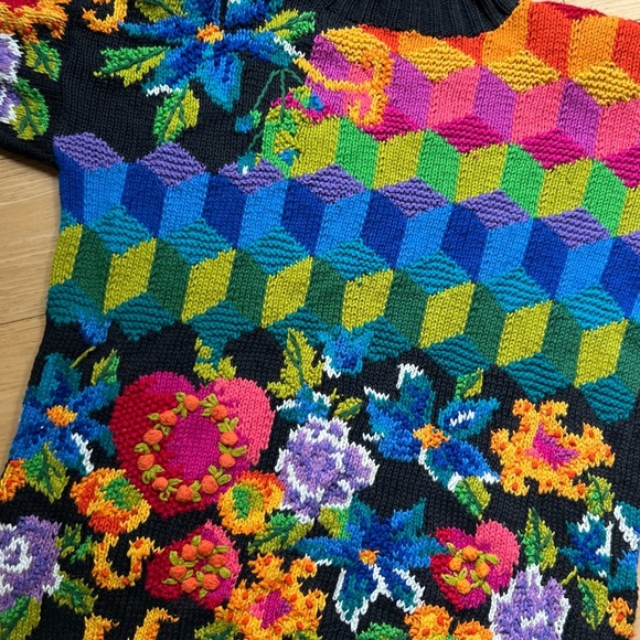 Vintage JENNIFER REED Knitted by Hand EUC Sweater L - Picture 6 of 10
